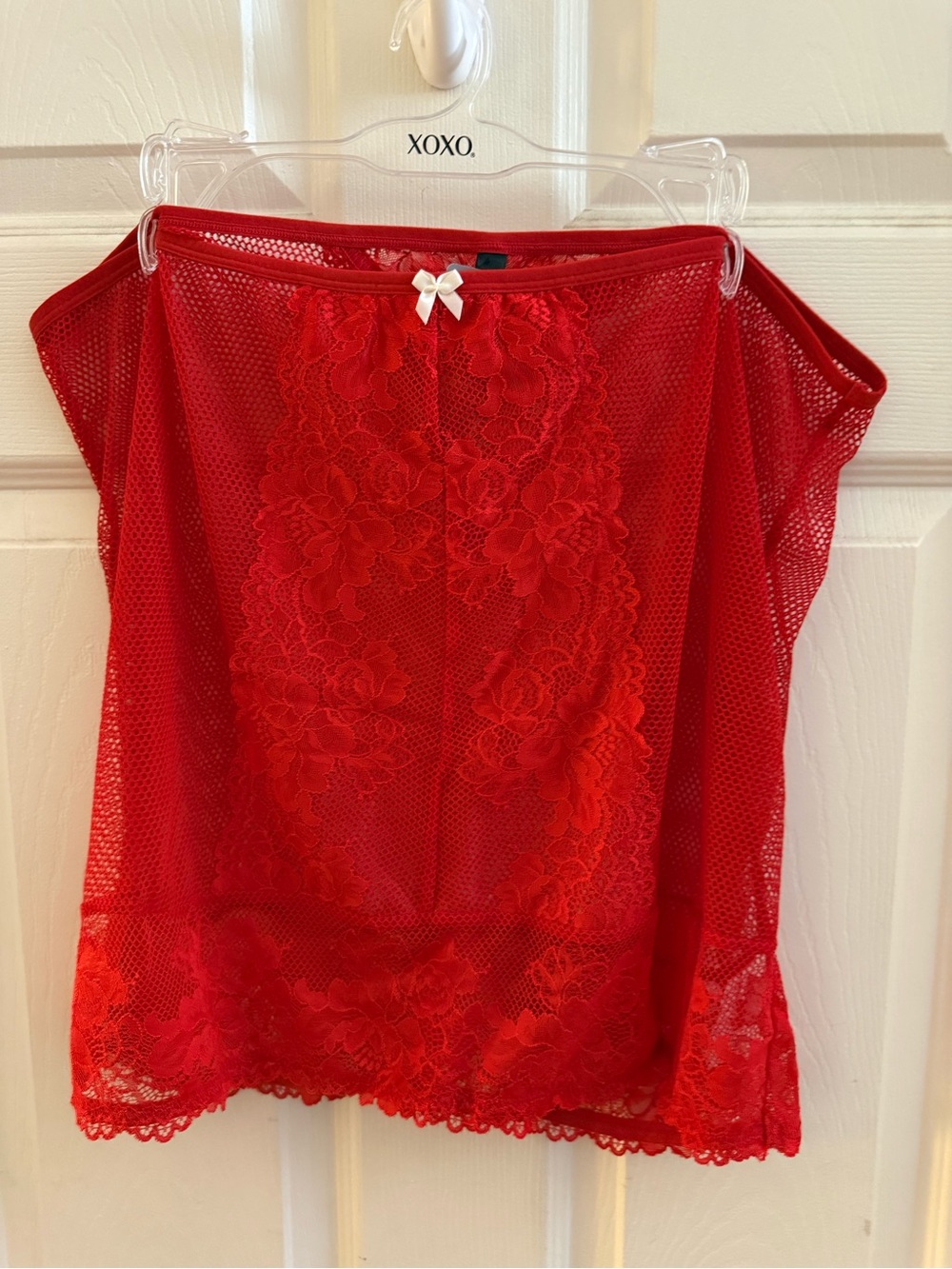 NWT torrid 3/4 red mesh/lace skirt and matching mesh/lace hipster panty set - Picture 1 of 10